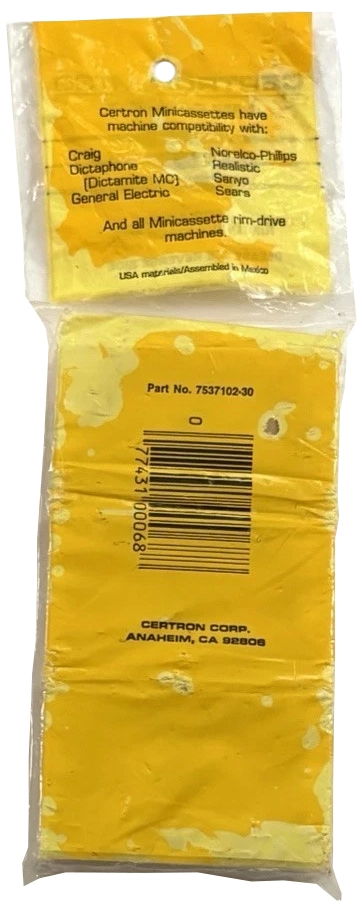 Soft Pack Certron 30 Type I Normal 1985 USA