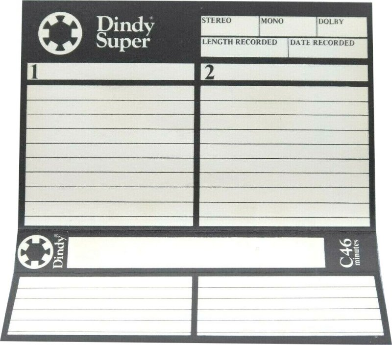 Compact Cassette Dindy 46 Type I Normal 1978 UK