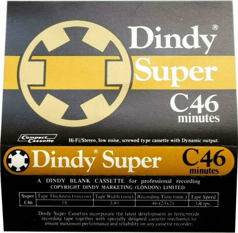 Compact Cassette Dindy 46 Type I Normal 1978 UK