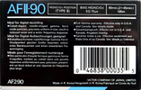 Compact Cassette JVC AFII 90 Type II Chrome 1990 North America