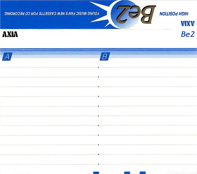 Compact Cassette AXIA Be 2 54 "BE2A 54" Type II Chrome 1996 Japan