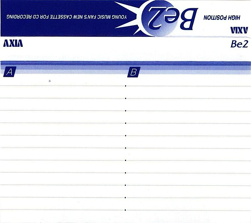 Compact Cassette AXIA Be 2 54 "BE2A 54" Type II Chrome 1996 Japan