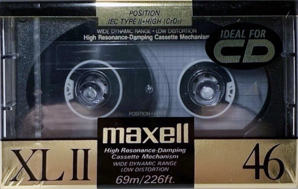 Compact Cassette Maxell XLII 46 Type II Chrome 1989 USA