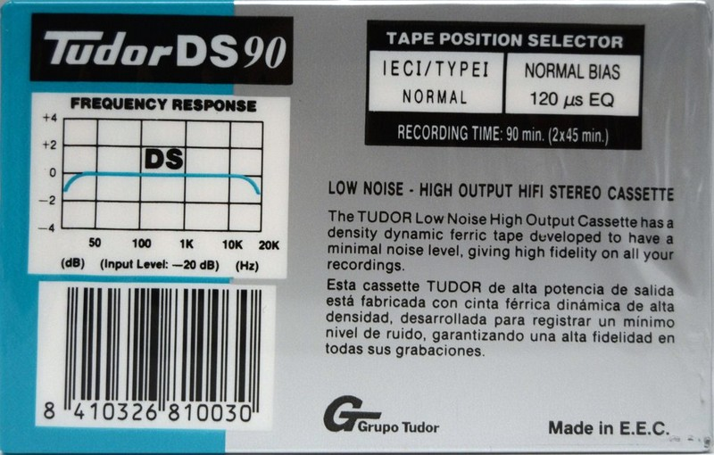 Compact Cassette Tudor DS 90 Type I Normal 1985 Spain
