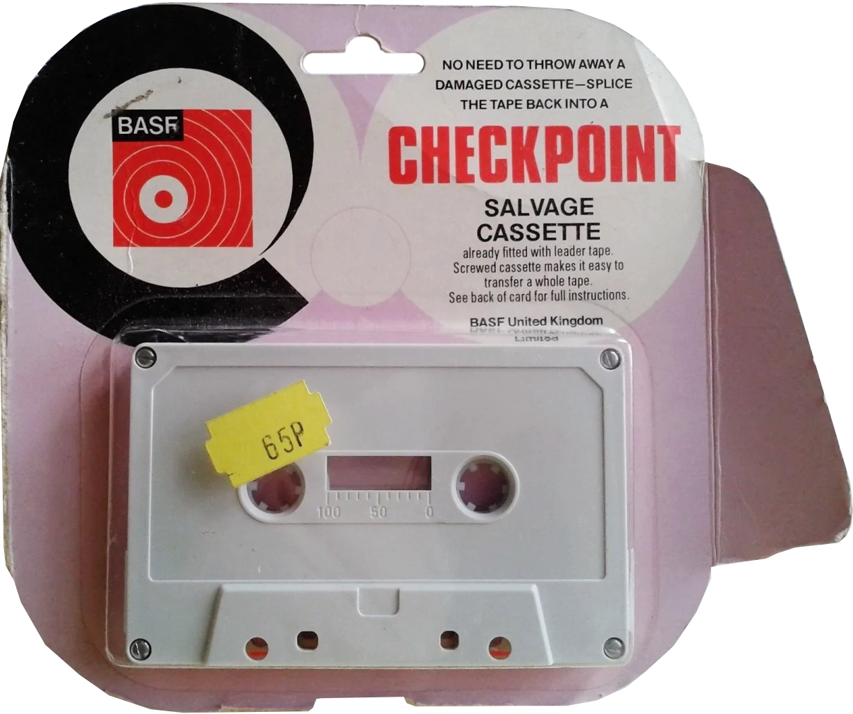 Blister BASF "Checkpoint" Cleaning Cassette 1976 UK