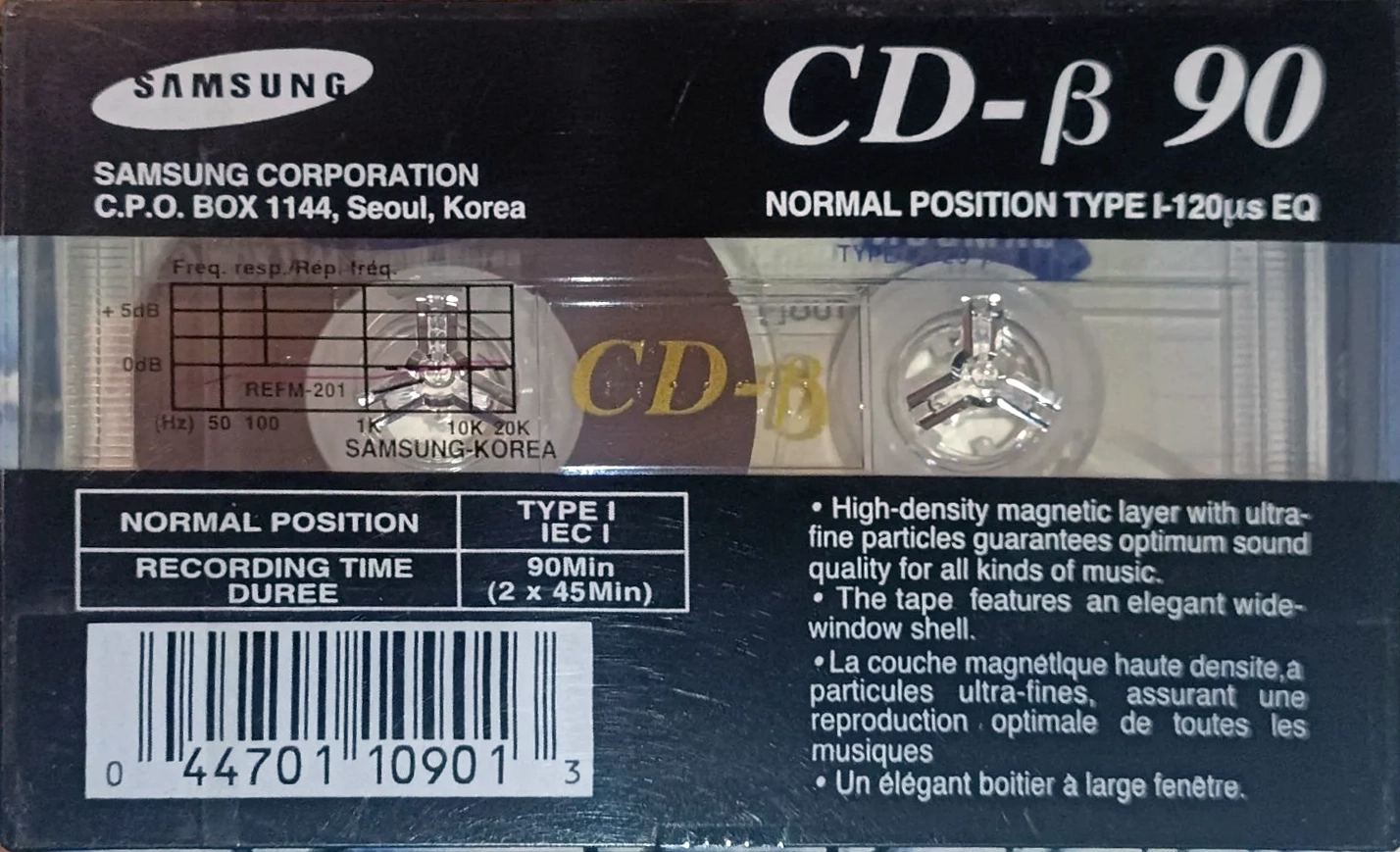 Compact Cassette Samsung CD-B 90 Type I Normal 1995 North America