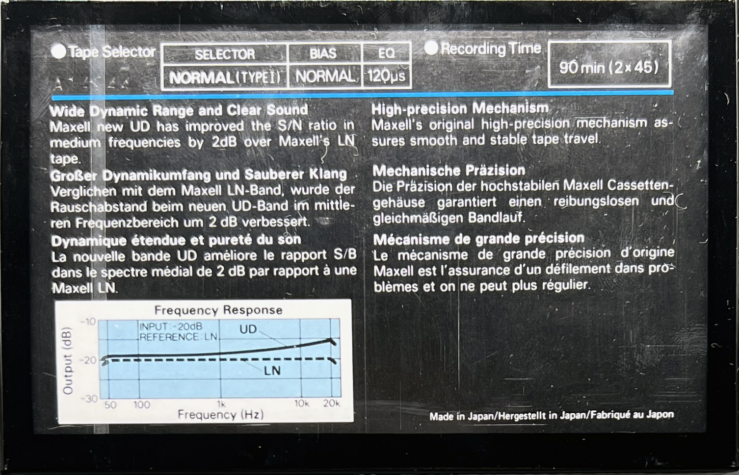 Compact Cassette Maxell UD 90 Type I Normal 1980 Europe