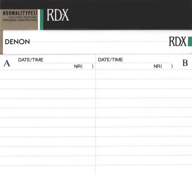Compact Cassette Denon RD-X 90 "RD-X90P" Type I Normal 1989 Japan