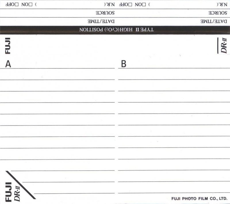 Compact Cassette Fuji DR-II 90 Type II Chrome 1995 North America