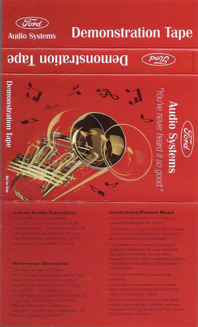 Compact Cassette Loran Ford Audio Systems Demonstration Tape 1991 USA