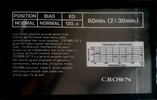Compact Cassette Crown / Crown Radio Corporation UF-3 60 Type I Normal Europe