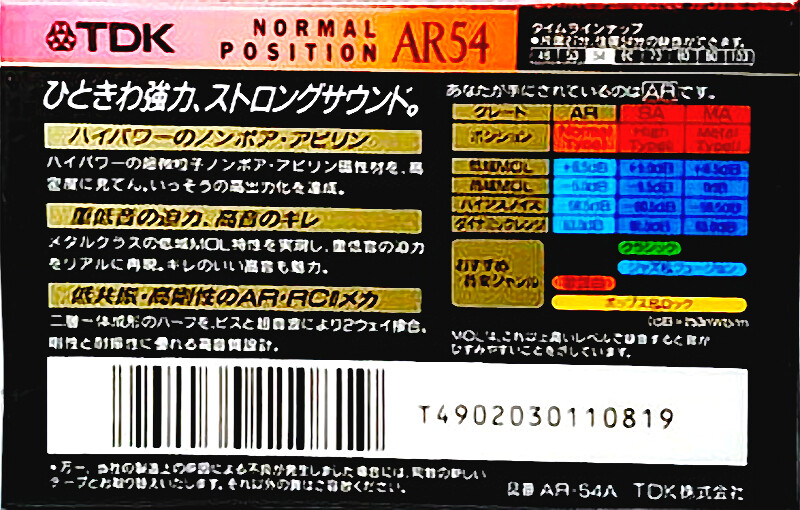 Compact Cassette: TDK  - AR 54