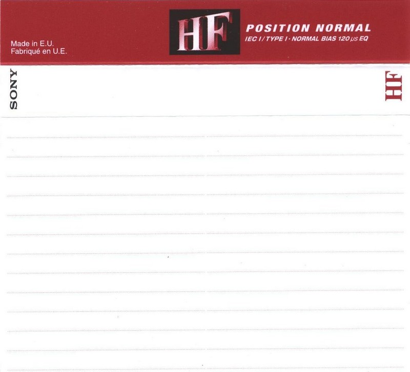 Compact Cassette Sony HF 60 "C-60HFC" Type I Normal 2002 Europe