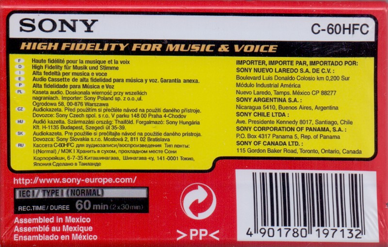 Compact Cassette: Sony  - HF 60