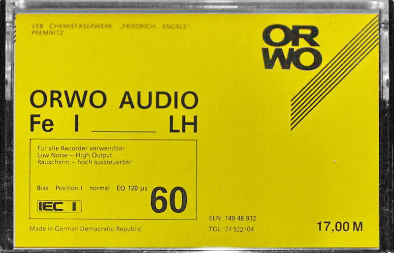 Compact Cassette ORWO 60 Type I Normal 1989 East Germany