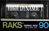 Compact Cassette RAKS High Dynamic I 90 Type I Normal 1985 Europe