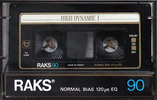 Compact Cassette RAKS High Dynamic I 90 Type I Normal 1985 Europe