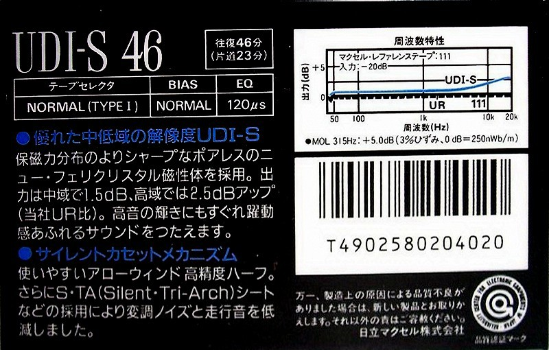 Compact Cassette: Maxell / Hitachi Maxell - UDI-S 46