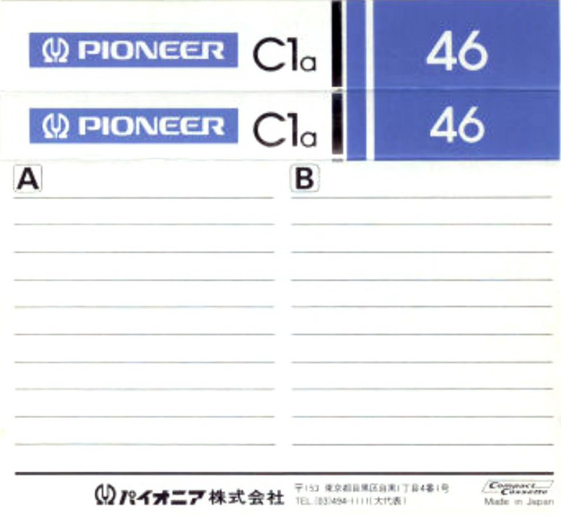 Compact Cassette: TDK Pioneer - C1a 46