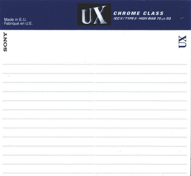 Compact Cassette Sony UX 60 "C-60UXD" Type II Chrome 2000 Europe