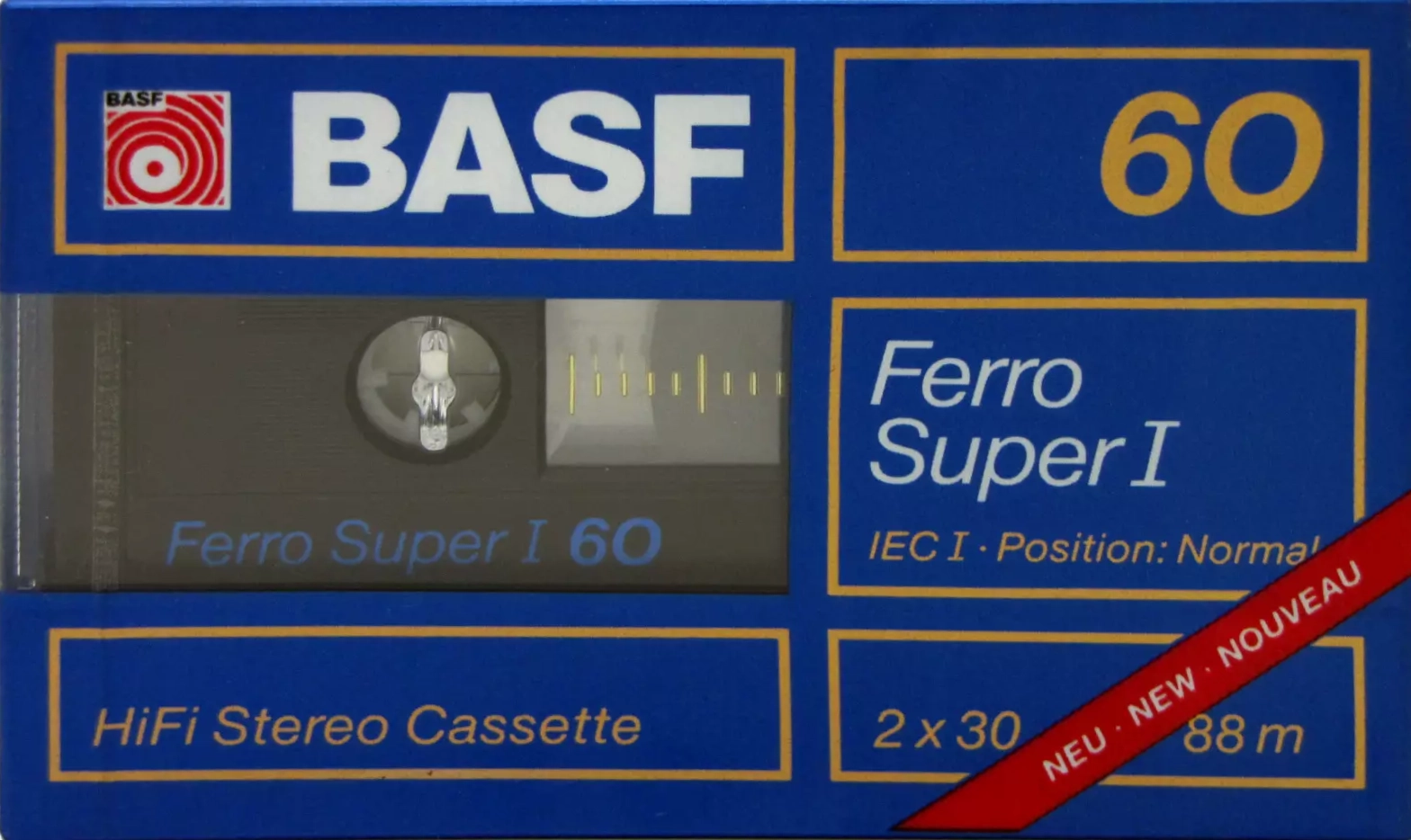 Compact Cassette BASF Ferro Super I 60 Type I Normal 1989 Europe