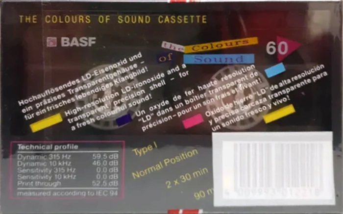 2 pack BASF The Colours Of Sound 60 Type I Normal 1989 Europe