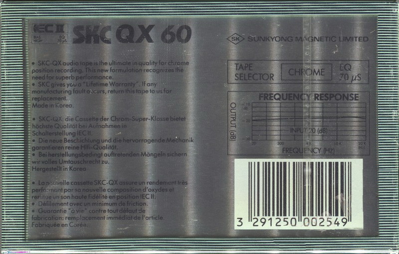 Compact Cassette: Sunkyong Magnetic Limited (SKM) SKC - QX 60