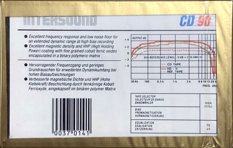 Compact Cassette Intersound CD 90 Type II Chrome 1992 Europe