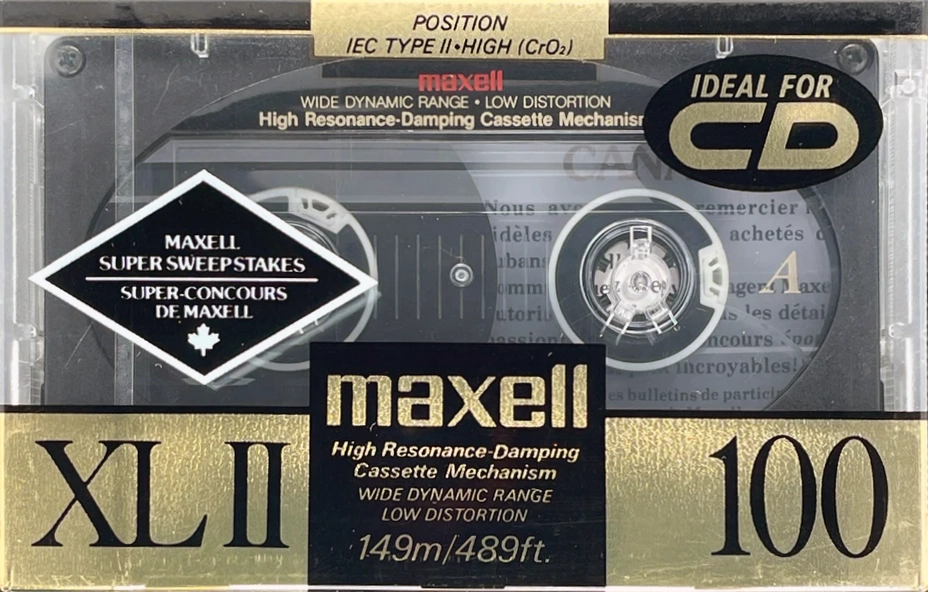 Compact Cassette Maxell XLII 100 Type II Chrome 1990 North America