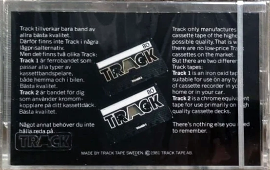 Compact Cassette Track Track 1 90 "TRAK stamp" Type I Normal 1981 Sweden