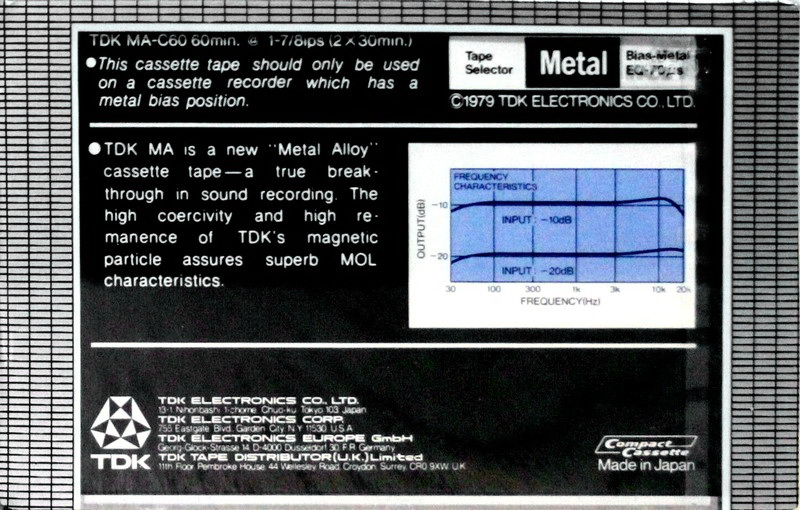 Compact Cassette: TDK  - MA 60