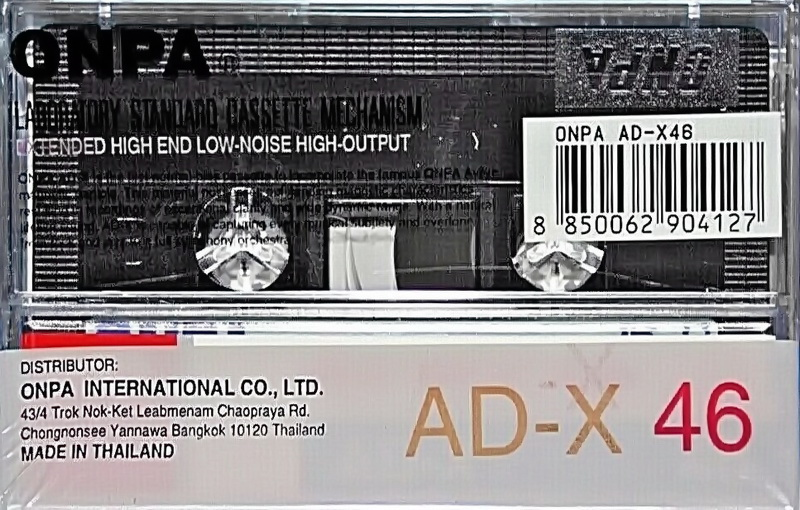 Compact Cassette ONPA AD-X 46 Type I Normal 1990 Worldwide