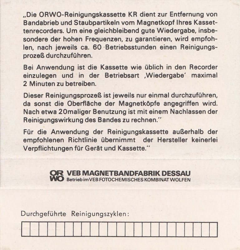 Compact Cassette: ORWO / Dessauer ORWO -  