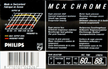 Compact Cassette Philips MCX Master 60 Type II Chrome 1988 Europe