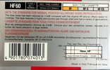 Compact Cassette Sony HF 60 Type I Normal 1988 Europe