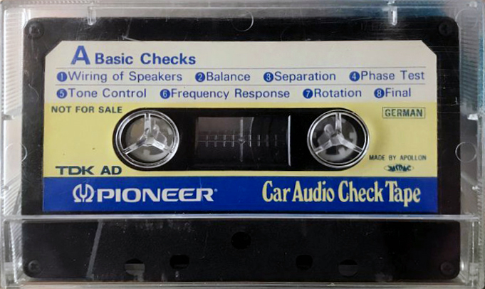 Compact Cassette Pioneer "Car Audio Check Tape" Demonstration Tape 1978 Japan