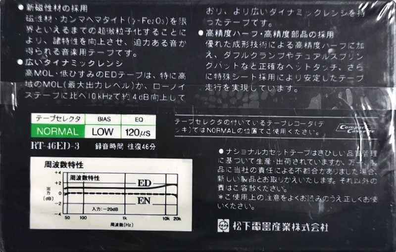 3 pack National ED 46 "RT-46ED-3" Type I Normal 1982 Japan