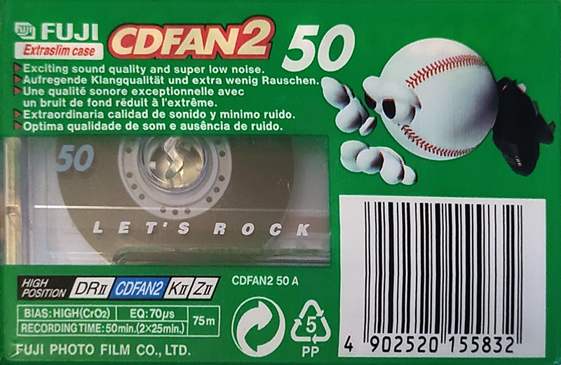 Compact Cassette Fuji CDFAN 50 "CDFAN2 50 A" Type II Chrome 1998 Europe