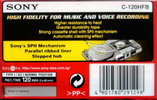 Compact Cassette Sony HF 120 "C-120HFB" Type I Normal 1999 Europe