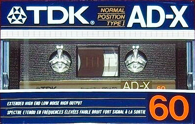 Compact Cassette TDK AD-X 60 Type I Normal 1985 North America