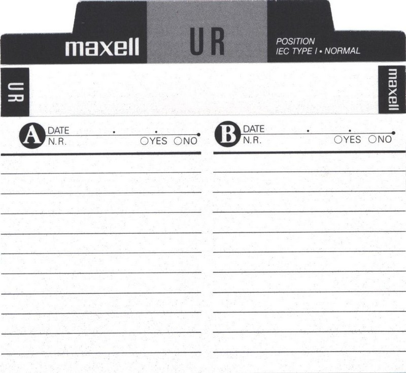 Compact Cassette Maxell UR 90 Type I Normal 1992 North America