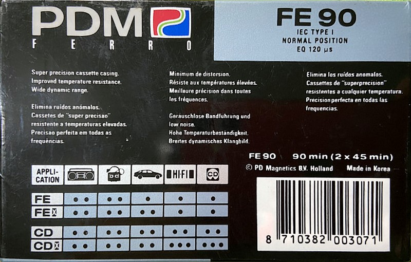 Compact Cassette PDM FE 90 Type I Normal 1990 Europe