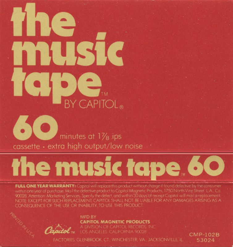 Compact Cassette:  Capitol - The Music Tape 60