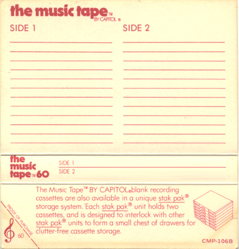 Compact Cassette:  Capitol - The Music Tape 60