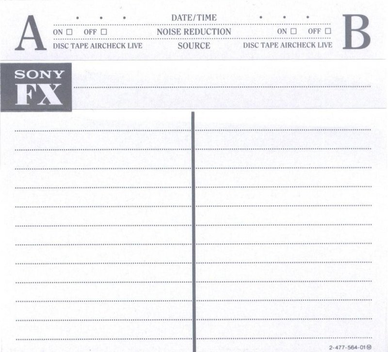 Compact Cassette Sony FX 90 "C-90FX2B" Type II Chrome 1996 Europe