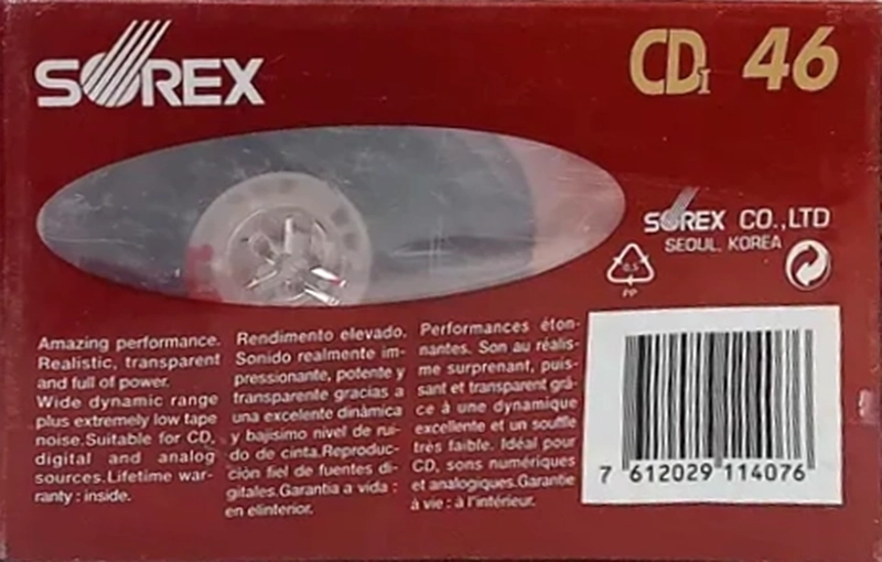 Compact Cassette Sorex CDI 46 Type I Normal South Korea