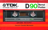 Compact Cassette TDK D 90 Type I Normal 1982 Australia, Europe