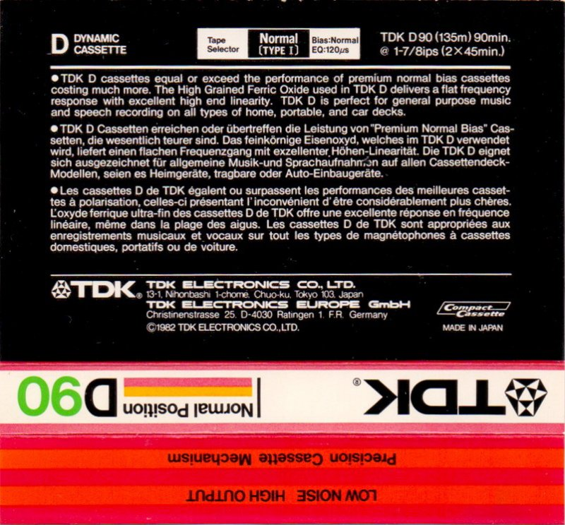 Compact Cassette: TDK  - D 90