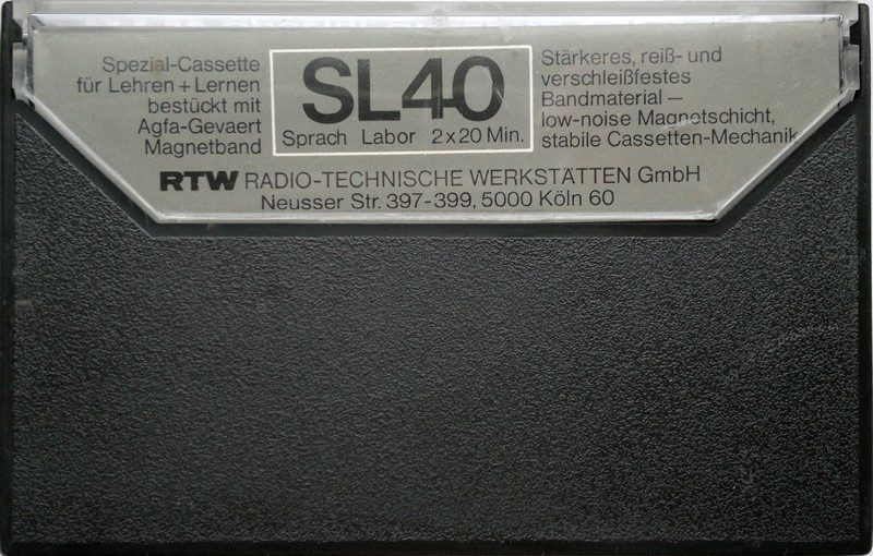 Compact Cassette AGFA 40 "RTW SL" Type I Normal Germany