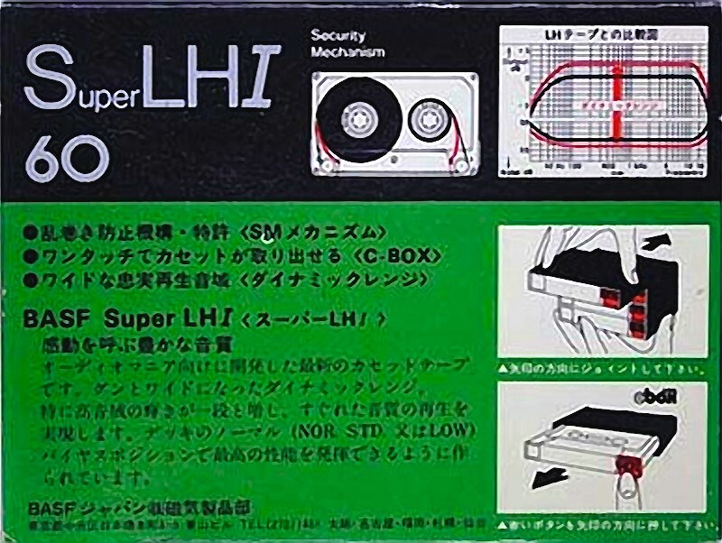 Compact Cassette BASF Super LH I 60 Type I Normal 1978 Japan